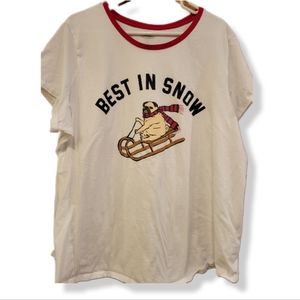 Old Navy NWOT Pug Snow t-shirt 3x